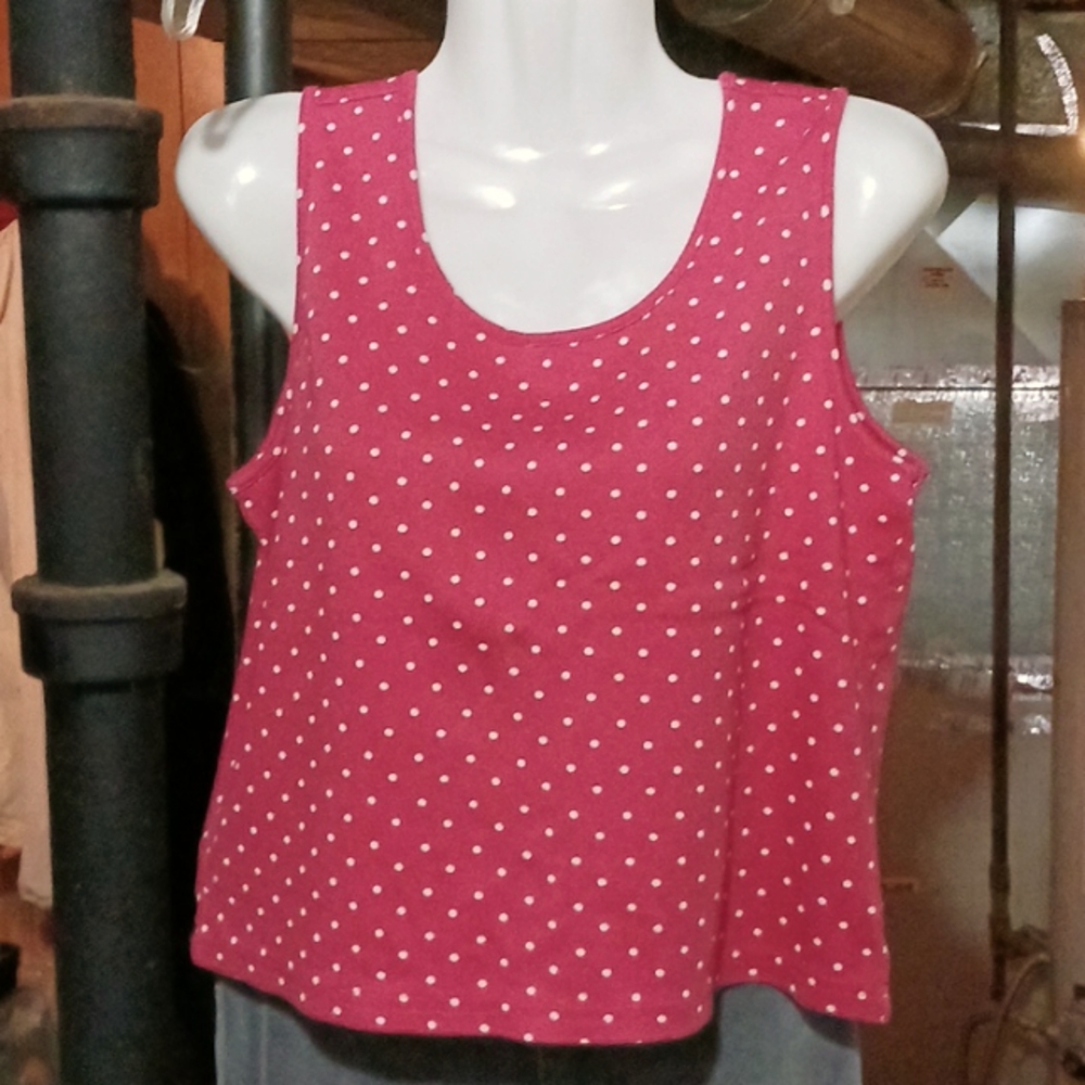 FINAL Price before donated. Like New Charter Club Petite Polka Dot Tank Sz PM
